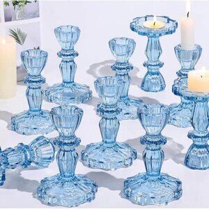 12pcs Taper Candle Holders, Candle Stick Holders, Glass Candle Holder
